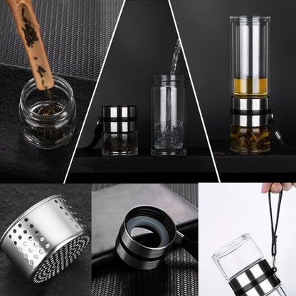 Tasse à thé en verre borosilicaté à double paroi